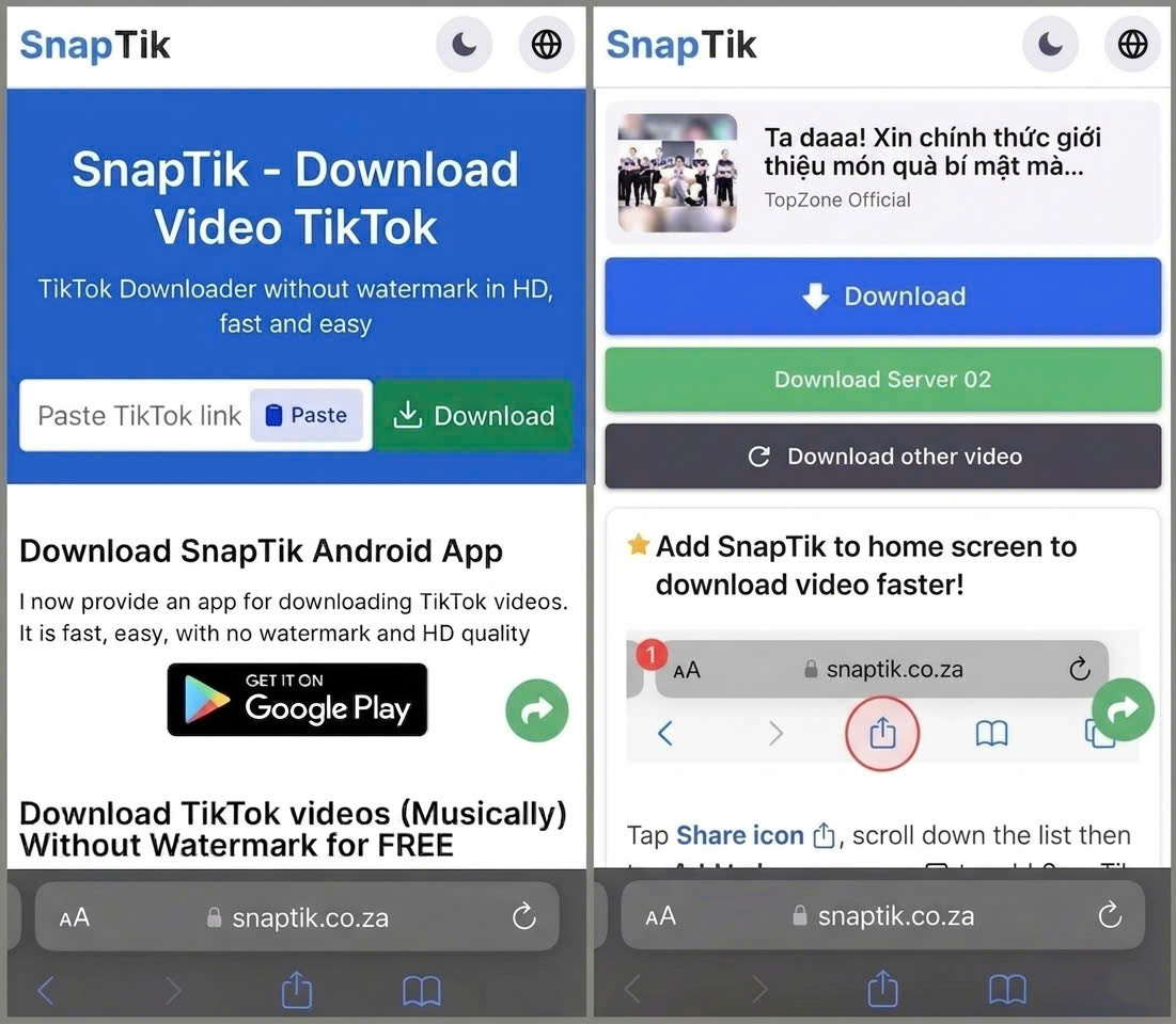 SnapSave TikTok video downloader working on all browsers and platforms